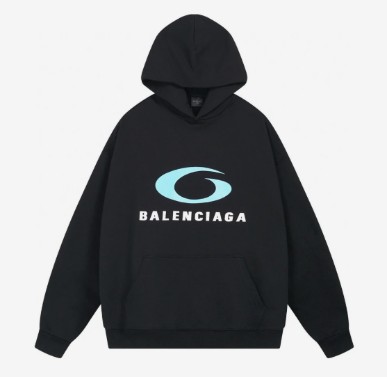 Balenciaga Men's Loop Sports Icon Hoodie Medium Fit in Black