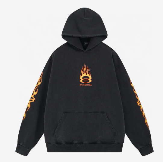 Balenciaga Burning Unity Cotton Medium Fit Hoodie