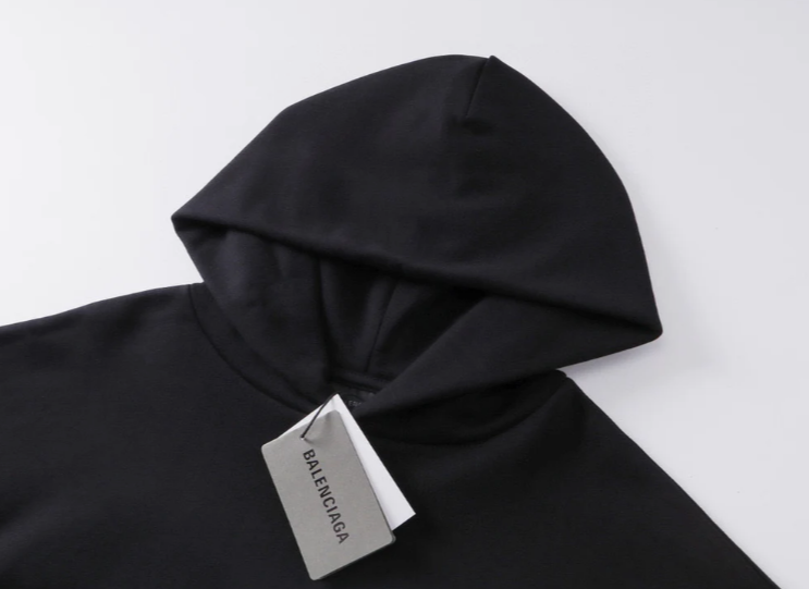 Balenciaga Men's Loop Sports Icon Hoodie Medium Fit in Black