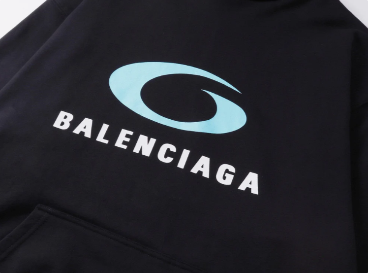 Balenciaga Men's Loop Sports Icon Hoodie Medium Fit in Black