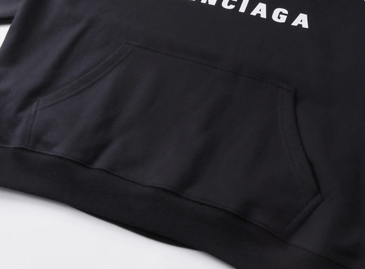 Balenciaga Men's Loop Sports Icon Hoodie Medium Fit in Black
