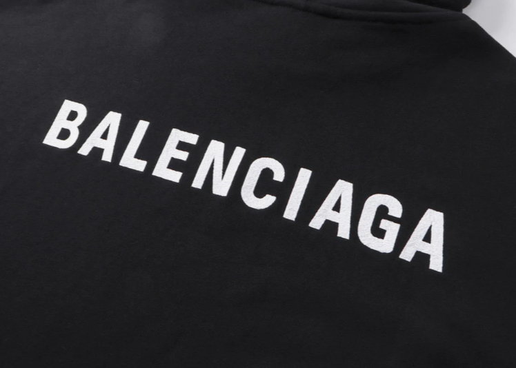 New Balenciaga Back Hoodie Medium Fit in Black