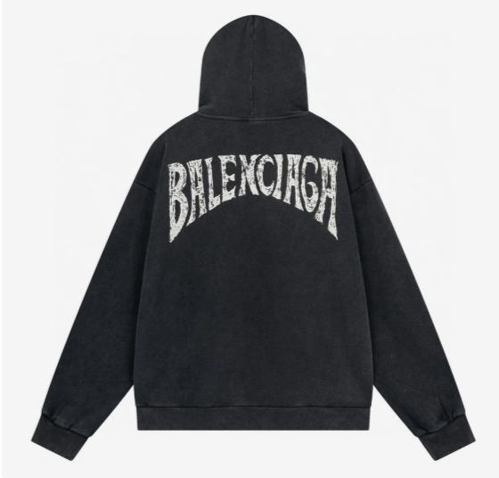 Balenciaga Hand-drawn Hoodie Medium Fit in Black/white