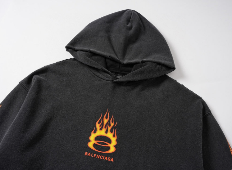 Balenciaga Burning Unity Cotton Medium Fit Hoodie
