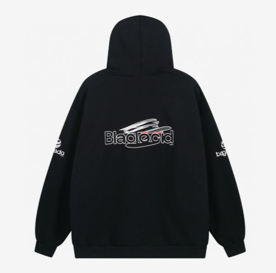 AI Generated Hoodie Medium Fit in black and white
