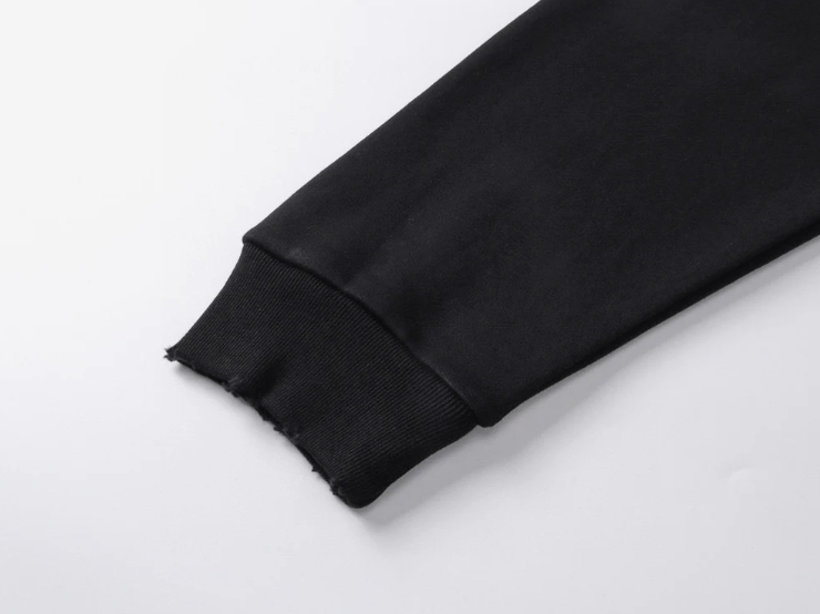 Balenciaga Tape Type Ripped Pocket Hoodie Oversized in Black Faded