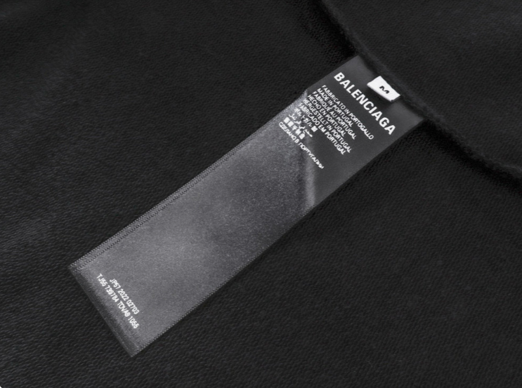Balenciaga Tape Type Ripped Pocket Hoodie Oversized in Black Faded