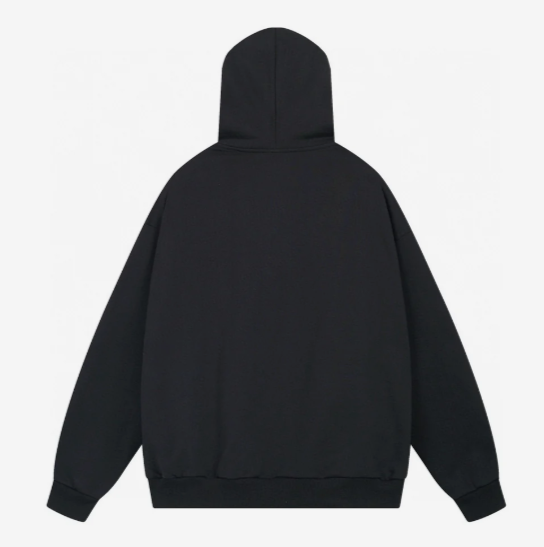 I Love Paris & Balenciaga Hoodie Large Fit in Black Faded
