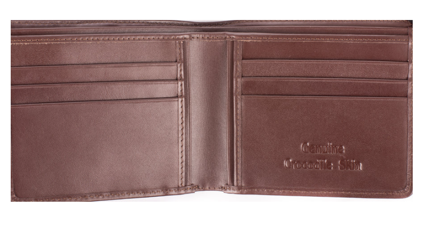 Hornback Crocodile Skin Wallet