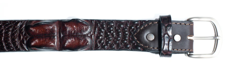 Crocodile Skin Hornback Belt