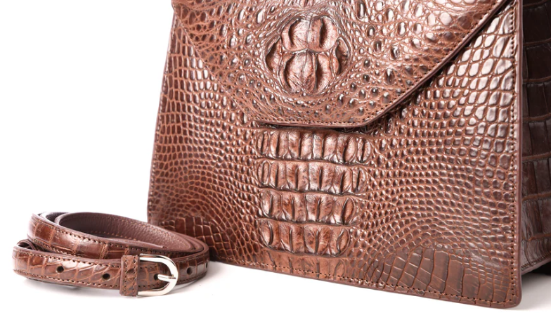 Lola Crocodile Skin Handbag