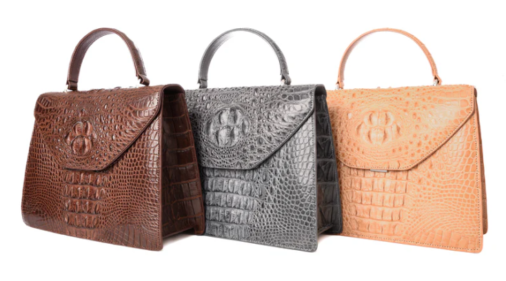 Lola Crocodile Skin Handbag