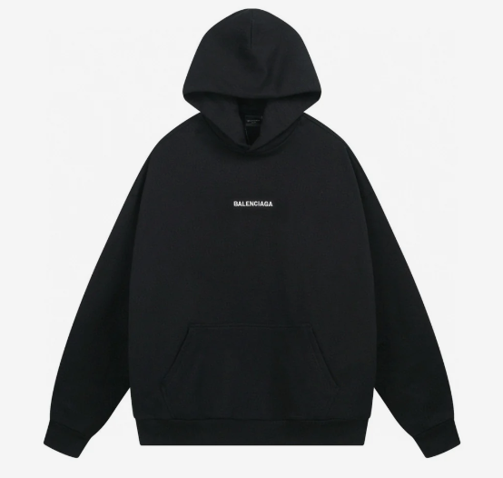 New Balenciaga Back Hoodie Medium Fit in Black