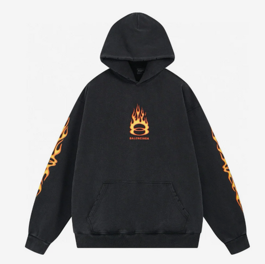 Balenciaga Burning Unity Cotton Medium Fit Hoodie