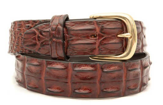 Crocodile Skin Hornback Belt