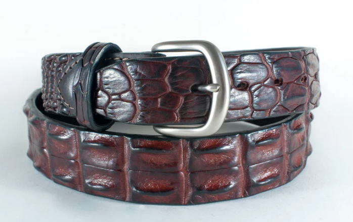 Crocodile Skin Hornback Belt