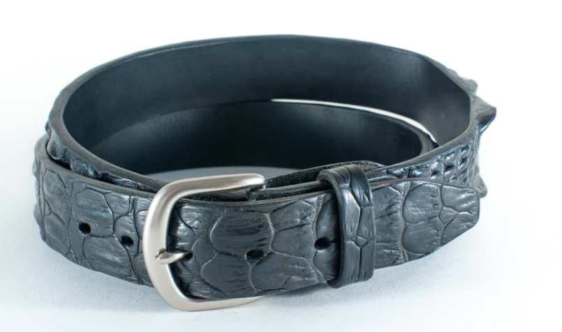 Crocodile Skin Hornback Belt