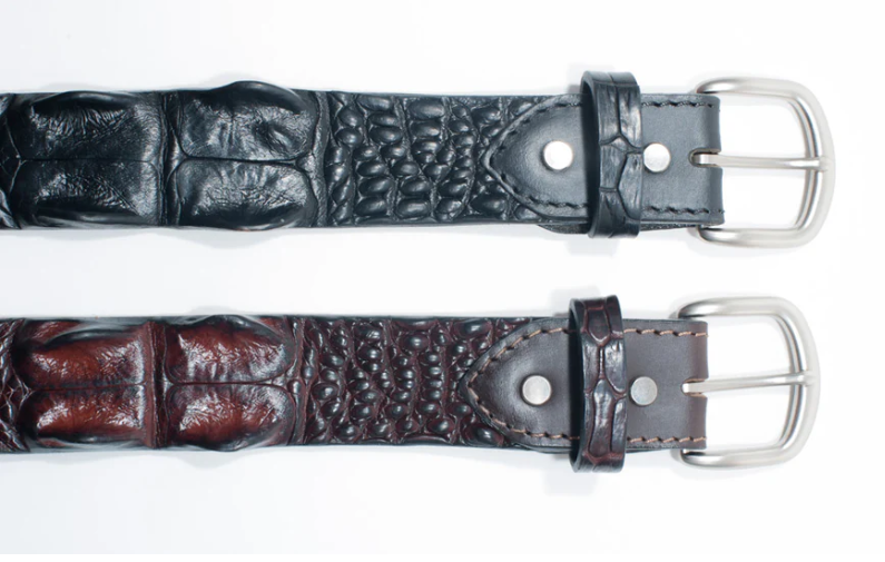 Crocodile Skin Hornback Belt