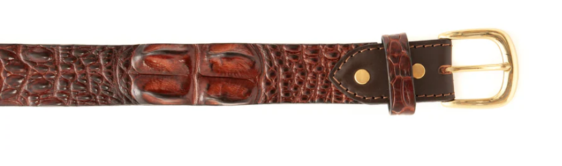 Crocodile Skin Hornback Belt