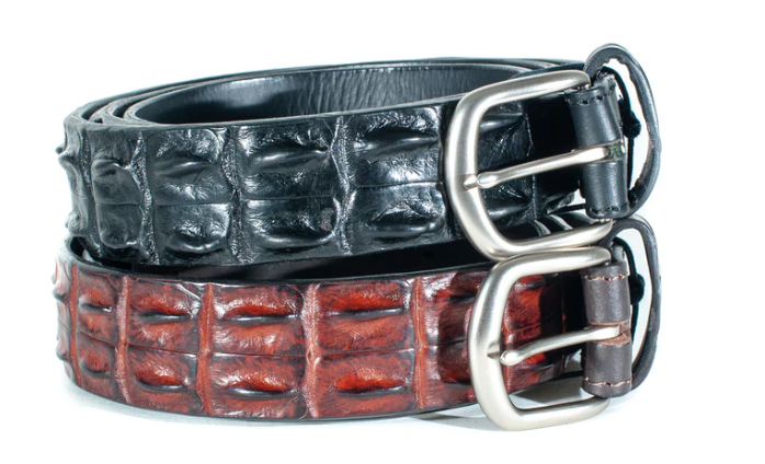 Crocodile Skin Hornback Belt