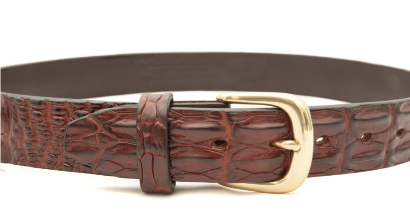 Crocodile Skin Hornback Belt