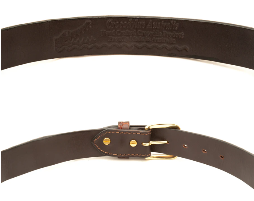 Crocodile Skin Hornback Belt
